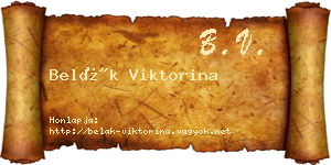 Belák Viktorina névjegykártya